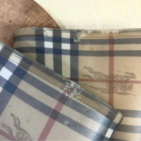 Burberry Check Rain Boots Size 38 / US 8 Waterproof / Mended Opening - Picture 14 of 16